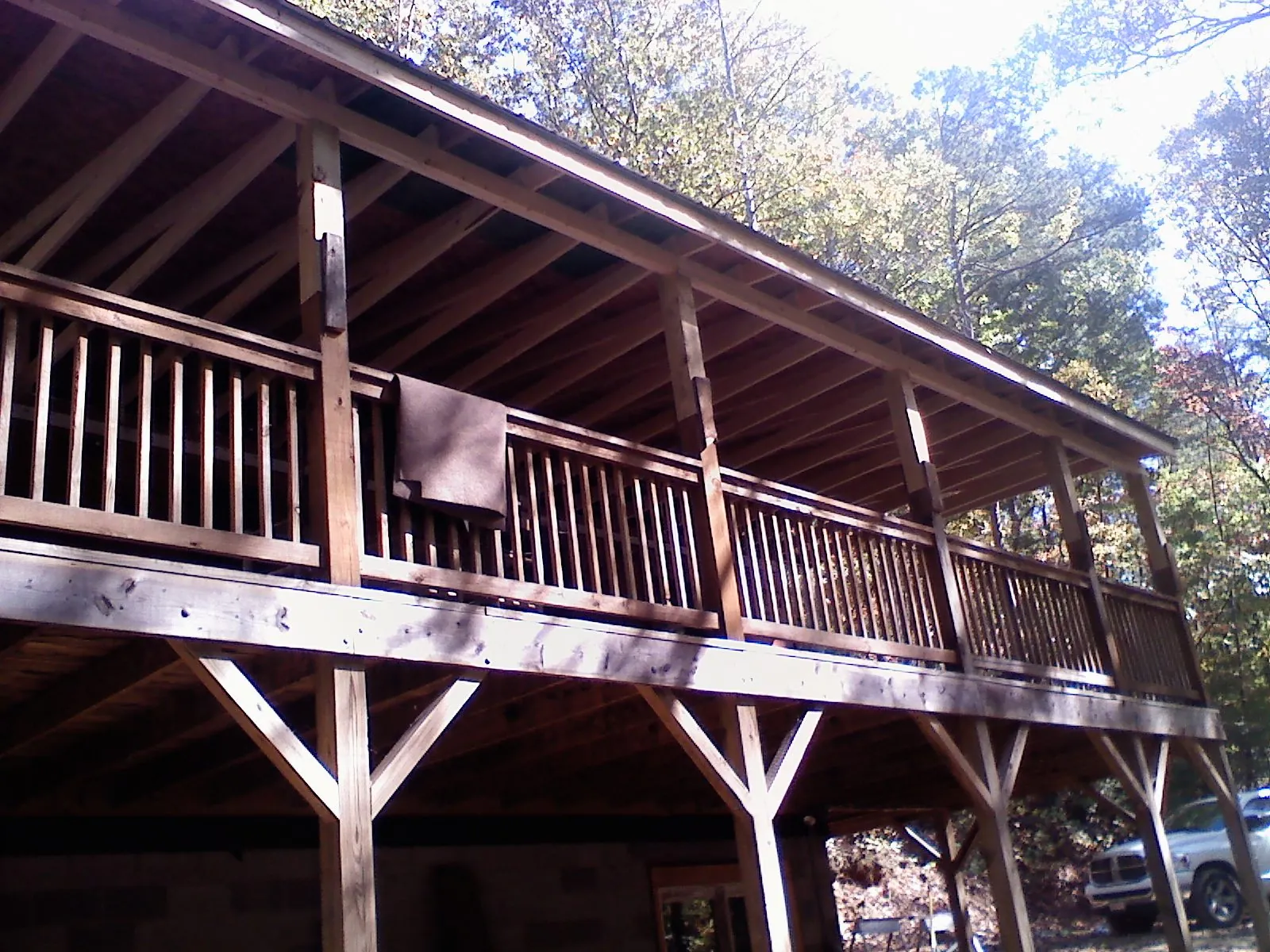 Timber framing under a new elevated porch and deck — Roof Leak Repair in Circle Pines by Roofing Brothers